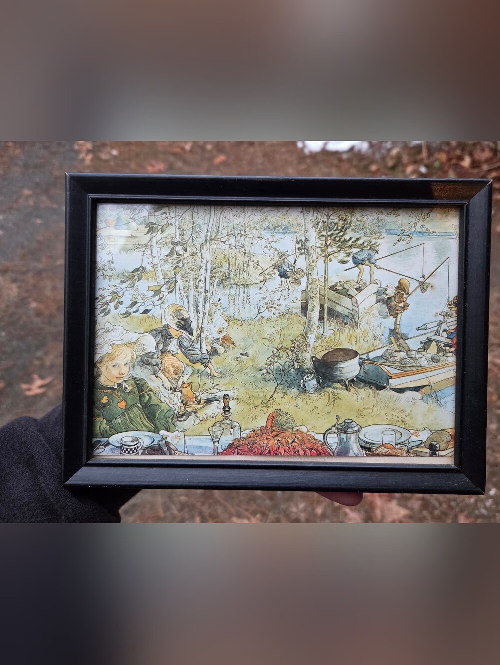 Vintage "Crayfishing" Carl Larsson Print